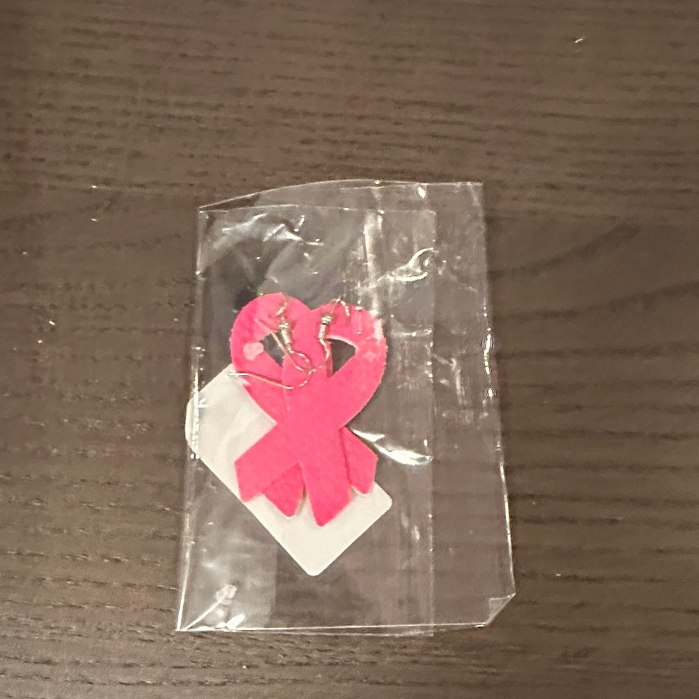 Pink Awareness Ribbon Earrings NIP - Picture 5 of 6
